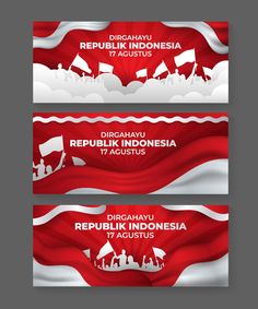 Indonesia Dirgahayu Independence Day Banner Independence Day Banner, Indonesian Flag, Hut Ri, Social Media Branding Design, Stage Set Design, Food Logo Design