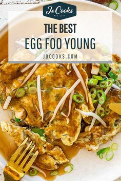 the best egg foo young recipe on a white plate