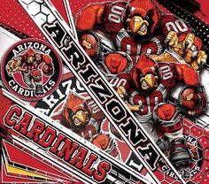 the arizona cardinals football team is depicted in this graphic art print by artist mark taylor