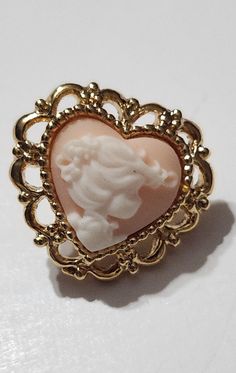 estate jewelry signed PMI Pink Brooch, Pink Pin, Brooch Vintage, Estate Jewelry, Brooch Pin, Brooches, Signs, Pink, Gold