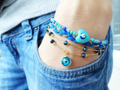 Evil eye bracelet set of 3 blue turkish istanbul jewelry turqoise accessories best friend christmas birthday gifts for women fish charm teen. $28.90, via Etsy. Turkish Istanbul, Best Friend Christmas, Teen Fashion Trends, Teen Jewelry, Diy Jewelry Inspiration, Evil Eyes, Turkish Jewelry, Unique Birthday Gifts