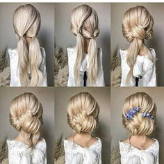 Bridal Hair Tutorial, Easy Hair Updos, Hair Tutorials Easy, Work Hairstyles, Penteado Cabelo Curto, Easy Hairstyles For Long Hair, Hair Tutorials, Different Hairstyles, Hair Waves