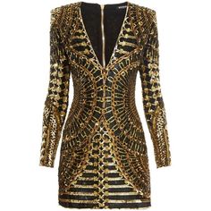 Balmain MATCHESFASHION.COM ($4,096) ❤ liked on Polyvore featuring dresses and balmain Gold Dress Short, Toni Stark, Cl Fashion, Long Sleeve Jersey Dress, Embellished Cocktail Dress, Embellished Mini Dress, Sequin Dress Short, Balmain Dress, Gold Evening Dresses