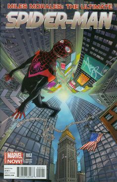 the cover to spider - man vol 2, featuring an image of a city with skyscrapers