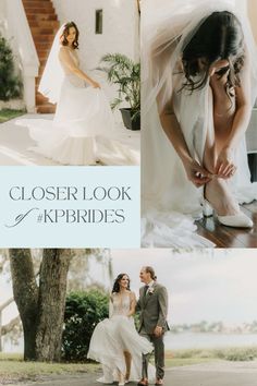 the bride and groom are getting ready to go into their wedding ceremony at the same time