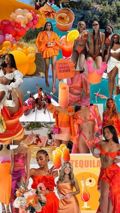 the collage shows several different types of women in swimsuits and bikinis