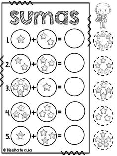 a worksheet with numbers and stars