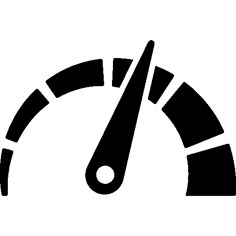 the speedometer icon is shown in black and white