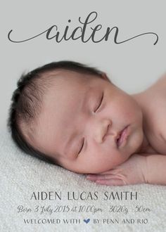 a baby is sleeping on a white blanket with the words, welcome to your newborn