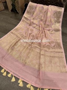 Soft baby pink and gold Banarsi dupatta on Chanderi silk by cotton. Luxury Raw Silk Dupatta For Ceremonial Occasions, Luxury Ceremonial Slub Silk Dupatta, Luxury Dola Silk Dupatta, Unstitched Pink Slub Silk Salwar Kameez, Unstitched Pink Traditional Wear In Cotton Silk, Unstitched Pink Cotton Silk Traditional Wear, Pink Cotton Silk Salwar Kameez With Dupatta, Pink Cotton Silk Traditional Wear With Dupatta, Pink Sheer Slub Silk Dupatta