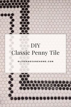 Close-up of black and white penny tile pattern Bathroom Backsplash Penny Tile, Painted Penny Tile Floor, Penny Tile Mudroom Floor, Mini Hex Tile Bathroom Floor, Powder Room Penny Tile Floor, Framed Penny Tile, Powder Room Penny Tile, Orange Penny Tile, Small Bathroom Penny Tile Floor