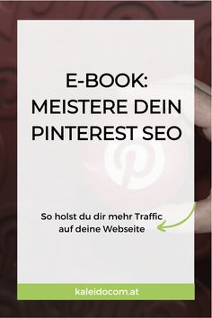 E-Book-Cover mit dem Titel "Meistere dein Pinterest SEO" und Untertitel "So holst du dir mehr Traffic auf deine Webseite".