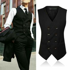 Vintage Waistcoat, Waistcoat Men, Formal Fashion, Fashion White, Elegante Casual, Fashion Suits For Men, Retro Mode, Casual Vest, Formal Casual