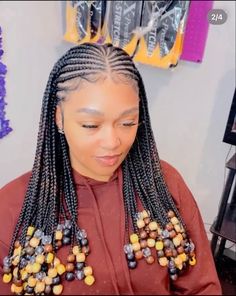 Fulani Braids With Beads Natural Hair, Blue Beads Braids, Fulani With Beads, Joyful Wallpaper, Fulani Braids With Beads, Beads And Braids, Baddie Braids, African Goddesses, Cornrows With Beads