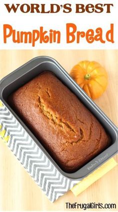 a loaf of pumpkin bread sitting on top of a pan