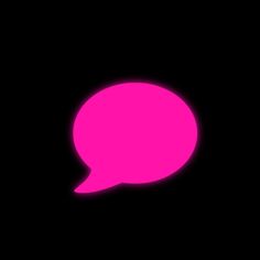 a black background with a neon pink speech bubble