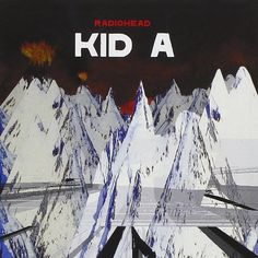 the cover art for radiohead's kid a album, featuring snow covered mountains