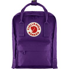 Kånken was created in 1978 to help prevent back problems among Swedish school children and, since then, has become one of Fjällräven's most appreciated products. The Mini-version is suitable for small children as well as for full grown adults who are looking for a small backpack. It is perfect for carrying a change of clothes for preschool or food on an outing, and as a smart everyday bag for books, water bottles, fruit and more. The shoulder straps are long and adjustable and fit both small and big backs. They can be fastened with a clasp so that they are not in the way when at their tightest. The material is hard-wearing, lightweight Vinylon F fabric that is able to withstand dirt and wetness. The main compartment has a large zipped opening, which makes it easy to pack and unpack. Two fl Kanken Sling, Bag For Books, Popular Backpacks, Fjällräven Kånken, Kanken Mini, Chunky Hat, Mini A, Small Backpack, Seat Pads