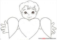 a drawing of an angel with wings and a heart in the shape of a heart