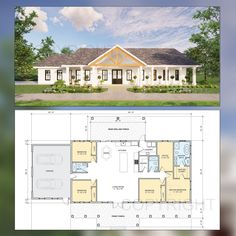 the floor plan for this two story house is shown in blueprints and has three windows