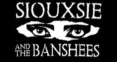 the logo for siouxsie and the banshes, which features two eyes