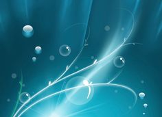 an abstract blue background with bubbles and lines