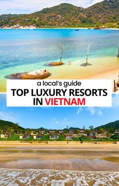 a collage of beach scenery in Vietnam Vietnam Accommodation, Vietnam Resorts, Luxury Resorts, Hoi An