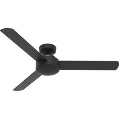 a black ceiling fan on a white background