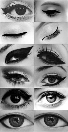 ways to wear eyeliner Permanente Make-up, Drag Make-up, Makeup Tip, Retro Makeup, Linda Hallberg, Eyeliner Styles, Smink Inspiration, Makijaż Smokey Eye, Makeup Hacks