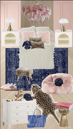 Blue And Pink Bedroom, Dorm Room Styles, Dream Bedroom Inspiration, College Dorm Room Decor, Room Redesign, Girly Room