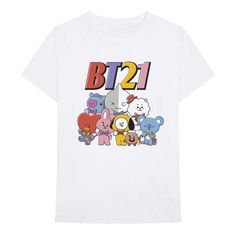 BT21 Colourful Squad Unisex T-Shirt Bt21 Merchandise, The Artist Movie, Bts Bt21, Cartoon T Shirts, Movie T Shirts, High Quality T Shirts, Chain Stitch, Soft Style, Workout Tee