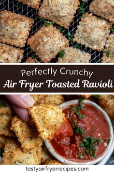 air fryer toasted ravioli is an easy appetizer to serve on the grill