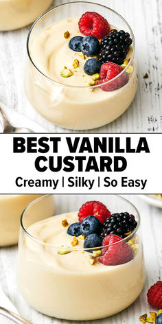 Best vanilla custard recipe Cinnamon Vanilla Custard Pie, Easy Vanilla Custard, Bread Pudding With Rum Sauce, Bread Pudding With Bourbon Sauce, Bread Pudding With Caramel Sauce, Pudding Recipes Homemade