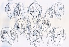 Anime Heads, Drawing Face Expressions, 얼굴 그리기, Manga Drawing Tutorials, Human Anatomy Art, Drawing Expressions, Cool Sketches, 영감을 주는 캐릭터, Anatomy Art