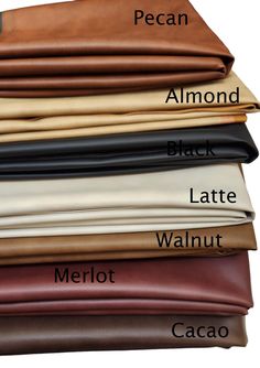 the different colors and sizes of leather