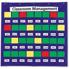 a classroom management board with sticky notes on it