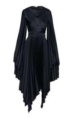 Emilia di Carlo Dresses 15, Pleated Satin Dress, Wrap Around Dress, Long Sleeve Dresses, Glam Dresses, Sleeve Dresses, Satin Dress