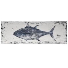 a painting of a fish on a white background