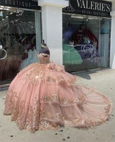 Rose Gold Beaded Quinceanera Dress Ball Gown Off The Shoulder Tiered Corset Pageant Sweet 16 Party Rose Gold Quinceanera Dresses, 2023 Ball Gown, Rose Gold Quinceanera, Sweet 16 Party, Pink Ball Gown, Dress Ball Gown