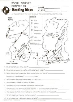 the map worksheet for reading maps and other things that are in this book