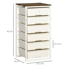 an image of a white storage cabinet with four bins and one drawer on the bottom