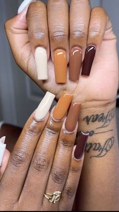 Fall Nail Ideas, Birthday Hairstyles, Cute Nails For Fall, Seasonal Nails, Fall Nail Art, Fall Nail Colors, Brown Nails