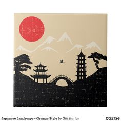 Paysage japonais - style grunge Japanese Party, Japan Landscape, Japanese Temple, Calligraphy Writing, How To Write Calligraphy, Japanese Kanji, Japanese Calligraphy, Japanese Characters, Japanese Landscape