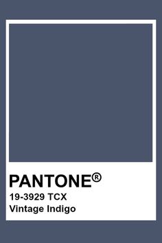 the pantone color is shown in blue and white