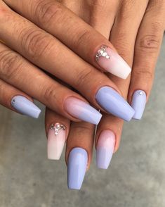 Swarovski Nails, Coffin Shape Nails, Ballerina Nails, Nails On Fleek, Ombre Nails, Nail Tech, Coffin Nails, Long Nails