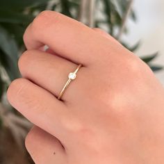 14k Solid Gold Dainty Single Stone Ring, Real Gold Stackable Ring, Minimalist Design Gold Ring For Her with premium grade D Color (colorless) VS/SI clarity moissanite.  💙 Our jewelry is handcrafted with love and great care at San Francisco Bay! All of our items are 14k stamped for authenticity. 💙 You will receive them exactly as pictured. We don't use any filters, all photos are authentic and unedited.  💙 The ring material is 14k Solid gold, should not be confused with gold plating or filling Dainty Single Stone Ring, Alexandrite Jewelry, Single Stone Ring, Nice Jewelry, Gold Rings Stackable, Yellow Rings, Precious Gift, Handmade Fine Jewelry, Single Stone