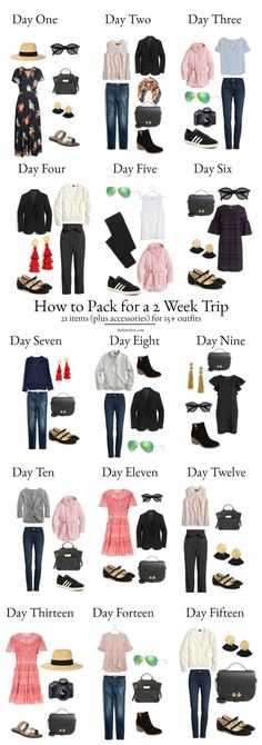 the ultimate travel packing guide for two days in one day, including clothes and shoes