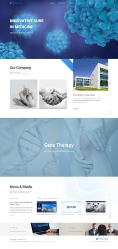 an image of a website page with the words gene therapy written in blue and white