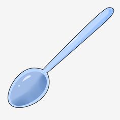 a blue plastic spoon with a long handle