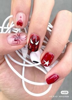 Marvel Nails, Fake Nail Tips, Mens Nails, Red Spider, Fake Nail